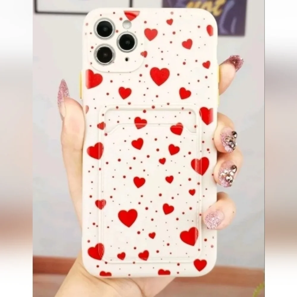 HEART Pattern Card Slot Phone Case iPhone 13 Pro new